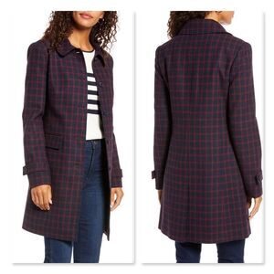 Nordstrom 1901Basketweave Pattern Topper Coat sz 6